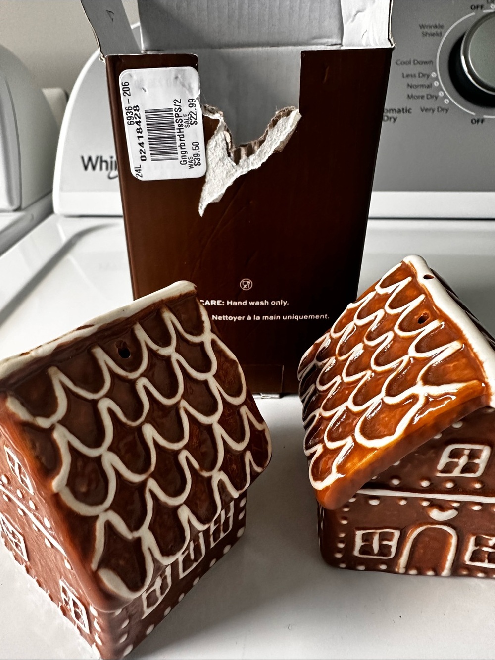 Pottery Barn Gingerbread House Decorative Salt & Pepper Shakers - Brown - Picture 3 of 11
